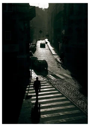 Sam Thomas, Man Walking, Black and White Photograph, 2003