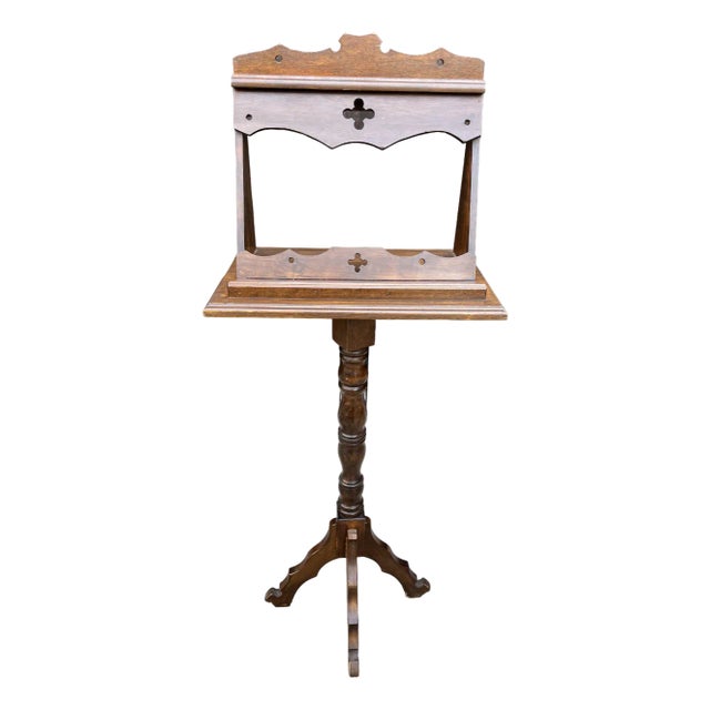 Mid-Century Wooden Revolving Lectern, 1940s For Sale
