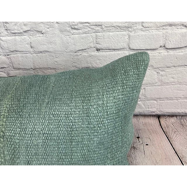 Turkish 16 x 24 Hemp Pillow Turkish Cushion Natural Spanish Green Pillow Cushion Cover For Sale - Image 3 of 4