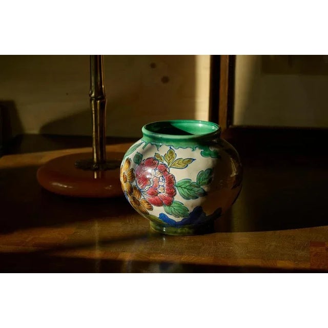 Vase with Flower Decor, Gouda, Holland, 1920s For Sale - Image 10 of 12