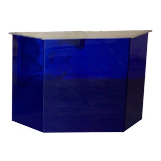 Blue International Acrylic Glass Reception Display Stands, 1980, Set of 2 For Sale