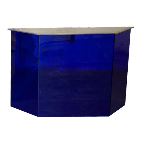 Blue International Acrylic Glass Reception Display Stands, 1980, Set of 2 For Sale