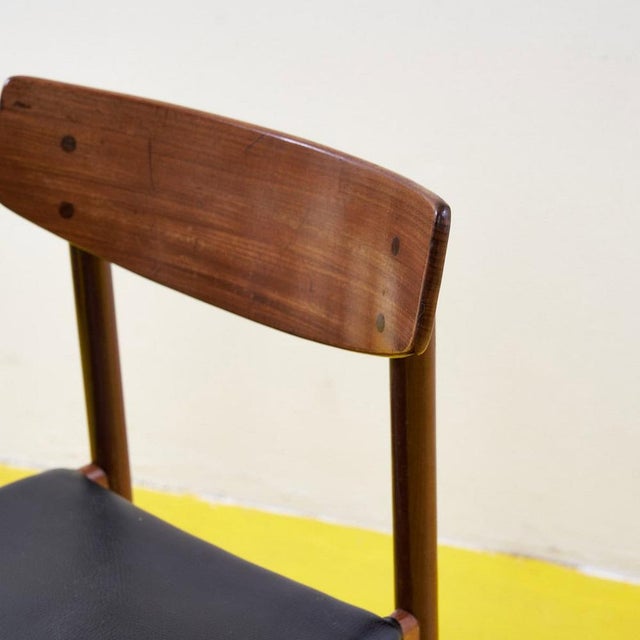 Vintage Wooden and Synthetic Leather Chairs, Set of 2 For Sale - Image 4 of 10