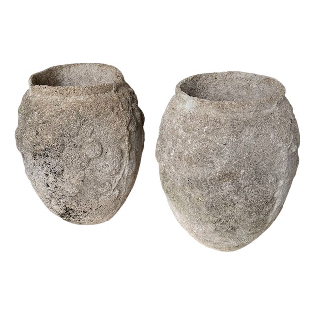 Cement Planter Pots, 1890s, Set of 2 For Sale