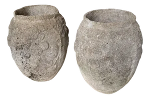 Cement Planter Pots, 1890s, Set of 2