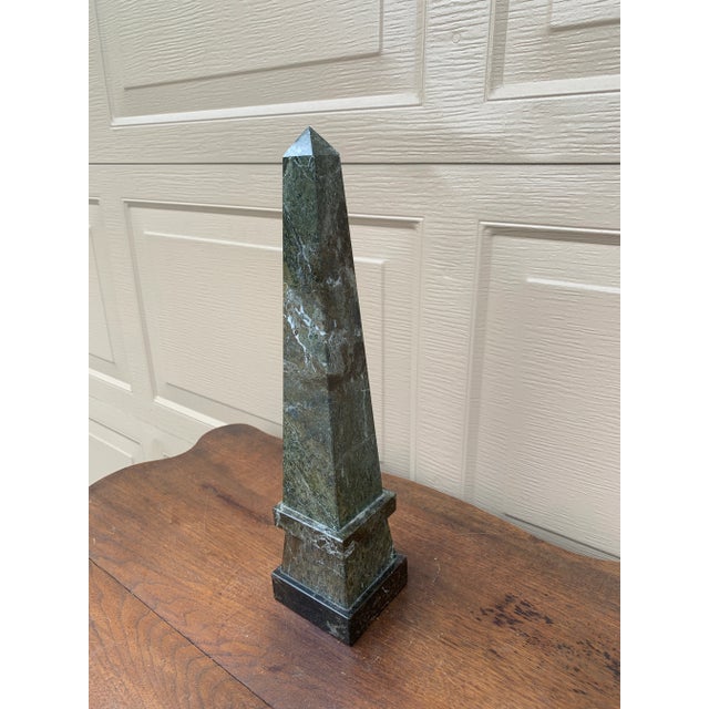 Grand Tour Marble Obelisk With Dramatic Black, Brown, and Grey Veining For Sale - Image 3 of 10