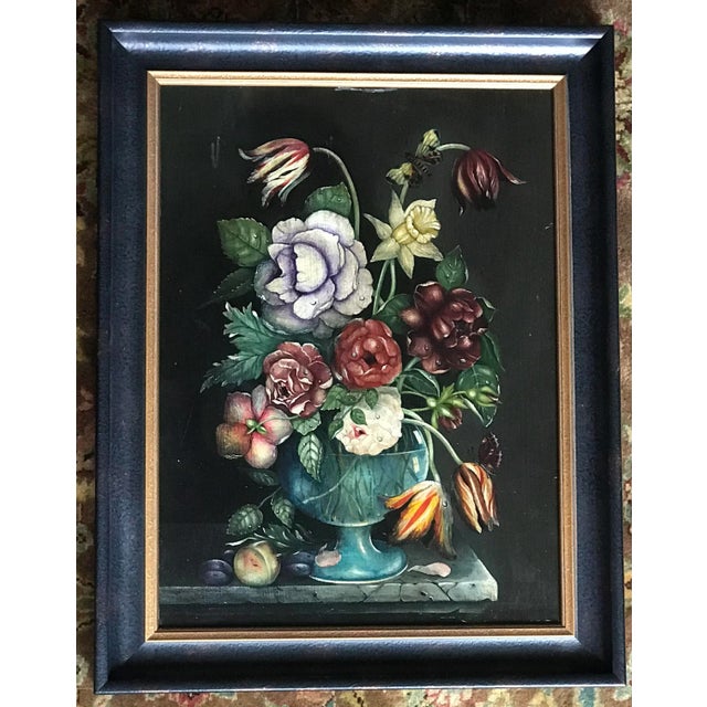 Framed Painted Floral Flowers Still Life on Board For Sale - Image 13 of 13
