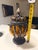 Early 20th Century Vintage Baroque Brass Caged Amber Blown Bubble Glass & Dome Lidded Apothecary Jar For Sale - Image 5 of 11