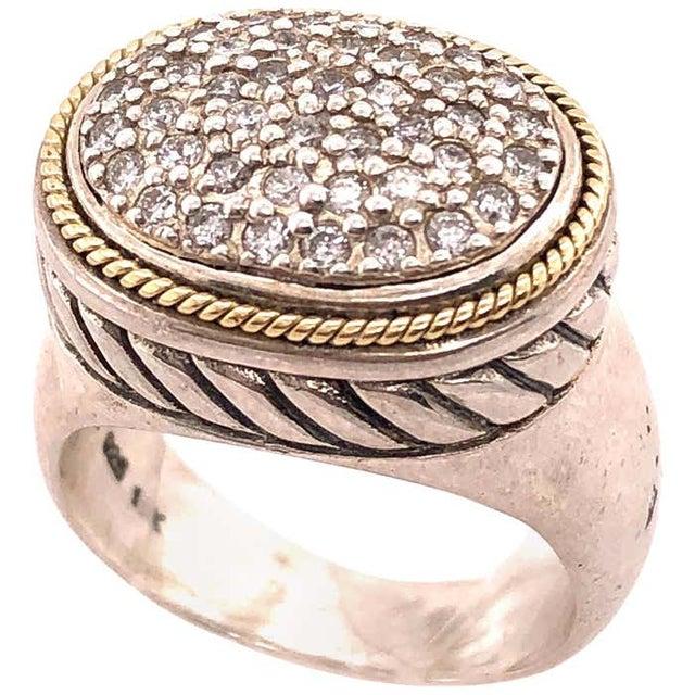 18 Karat Two-Tone Gold Effy Fashion Ring With Diamonds, Size 7.75 For Sale - Image 12 of 12