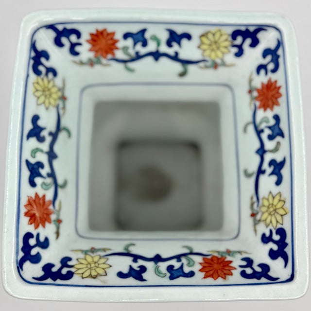 1920s Chinese Polychrome Zun Vase For Sale - Image 4 of 6