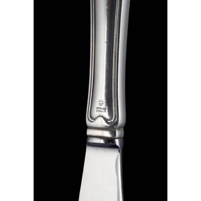 Lunch Knives in Stainless Steel and Sterling Silver by Georg Jensen, 1940s, Set of 4 For Sale - Image 4 of 6