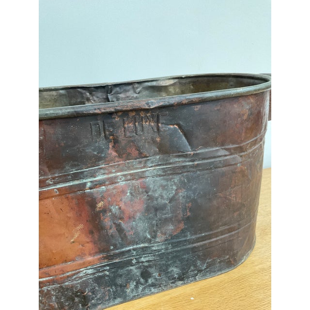 Oxblood Red Antique Copper Boiler Tub For Sale - Image 8 of 12