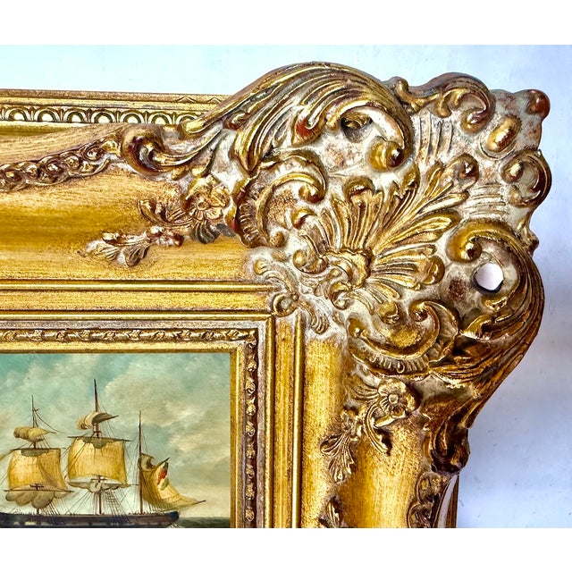 Mid-Century Maritime Oil Painting by B. James For Sale - Image 12 of 16