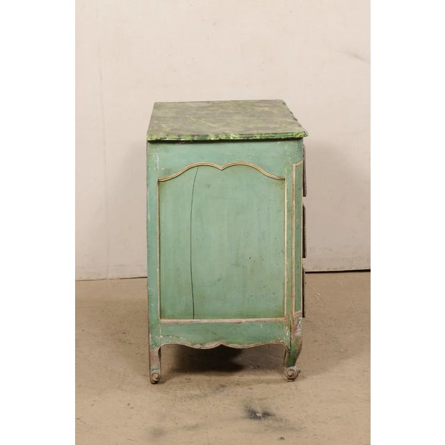 18th Century French Painted Rococo Commode For Sale - Image 9 of 11