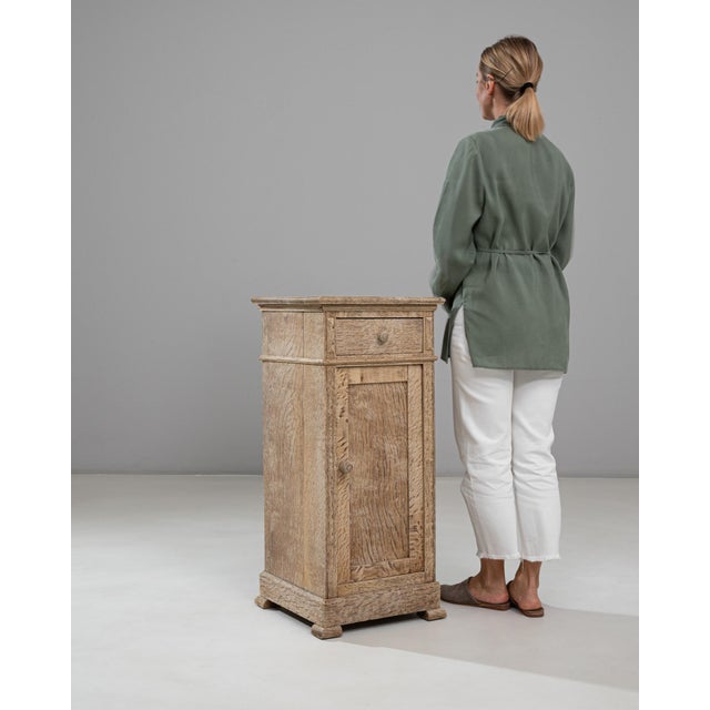 1900s French Oak Bedside Table With Drawer For Sale - Image 11 of 18