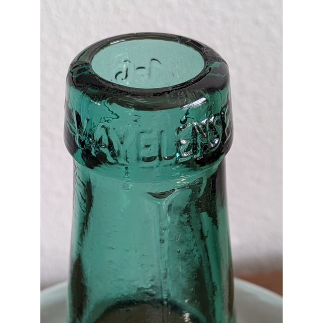 1960s Vintage Mid-Century Handblown Spanish Viresa Carboy Green Glass Demijohn Bottle For Sale - Image 5 of 8