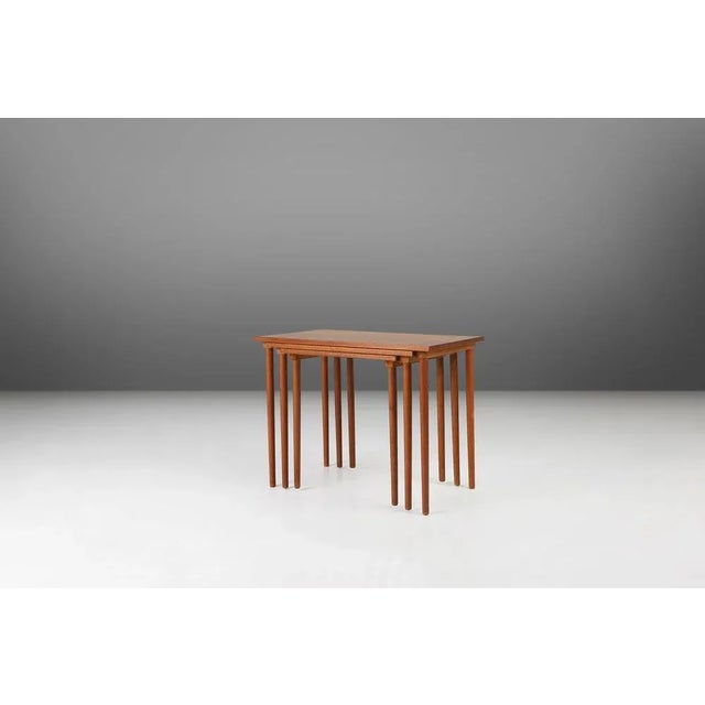 Mid-Century Modern Scandinavian Teak Nesting Tables, Denmark, 1960s, Set of 3 For Sale - Image 3 of 13