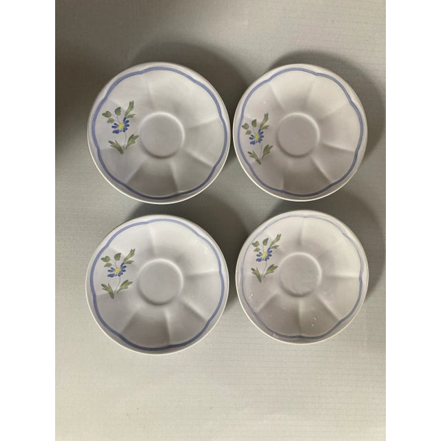 Vintage Longchamp Hand Painted France Saucers S/4 For Sale In New York - Image 6 of 6