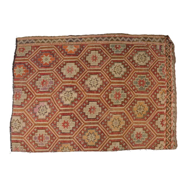 Geometric Vintage Modern Kilim For Sale