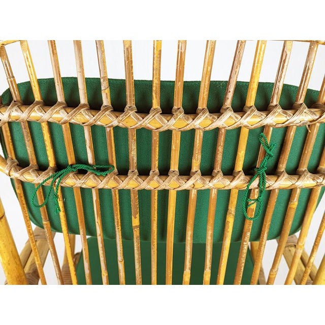 1960s Mid-Century Modern Italian Armchairs in Rattan and Rush, 1960s, Set of 2 For Sale - Image 5 of 18