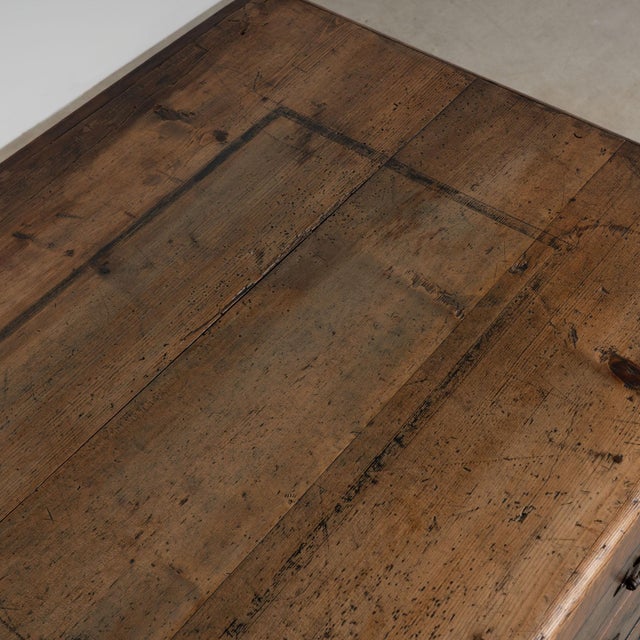Wood 19th Century Original Hand Painted Large Chest of Three Drawers From Hungary For Sale - Image 7 of 18