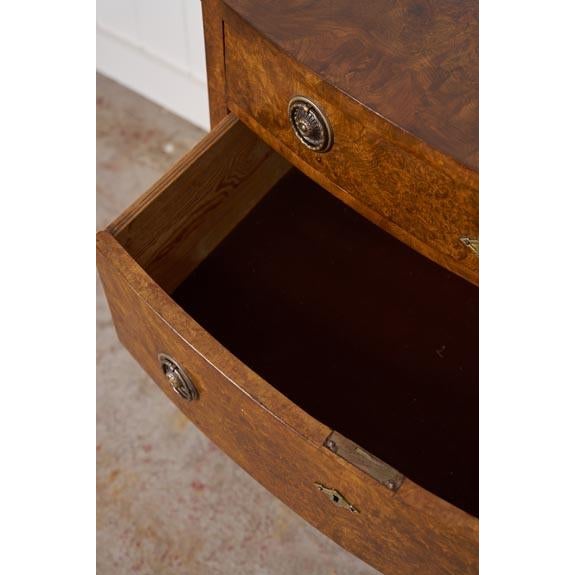 Wood 19th Century English Burl Veneered 3-Drawer Chest With Ring Pulls For Sale - Image 7 of 11