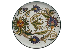 Late 20th Century Hand-Painted Moroccan Ceramic Plate