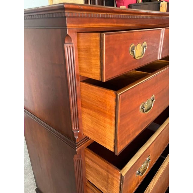 Wood Kindel Furniture Chippendale Style Cherry Chest of Drawers. For Sale - Image 7 of 12
