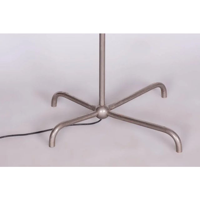 Silver Bauhaus Chrome Floor Lamp attributed to Hynek Gottwald, Former Czechoslovakia, 1930s For Sale - Image 8 of 11