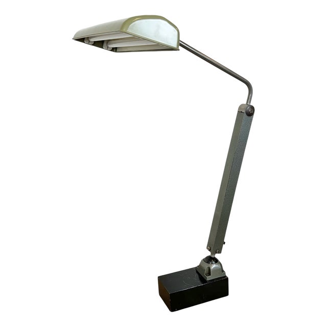 Industrial German Adjustable Flourescent Table Lamp, 1960s For Sale