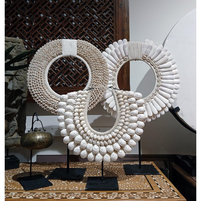 Shell and Macramé Necklace on Stand, Papua New Guinea For Sale - Image 15 of 16