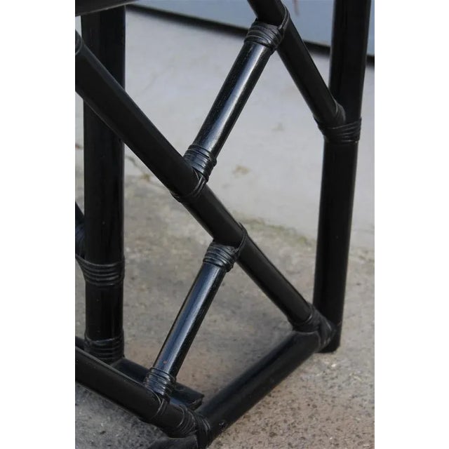 Small Desk in Black Bamboo, 1970s For Sale - Image 6 of 10