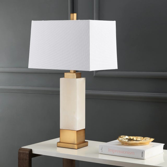 Modern Modern 29.5-Inch H Table Lamp - White & Gold For Sale - Image 3 of 5