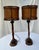 Boho Chic Vintage Faux Bamboo Rattan Table Lamps With Wicker Shades, a Pair For Sale - Image 3 of 10