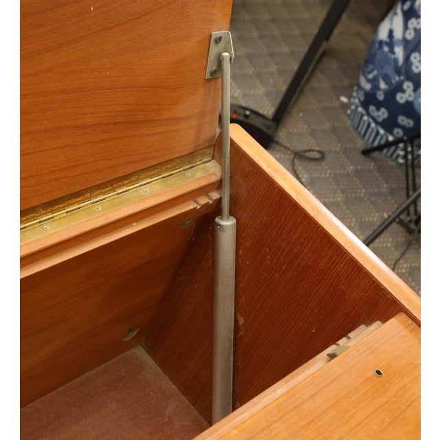 Mid-Century Danish Modern Teak Writing Desk With Lift-Top Storage For Sale - Image 9 of 12
