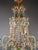 1940s Italian Rococo Revival Crystal Chandelier With Emerald Green Drops 6 Lights For Sale - Image 11 of 13