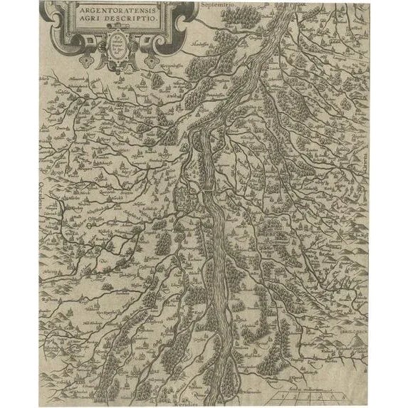 17th Century Antique Map of the Rhine, 1608 For Sale - Image 5 of 5