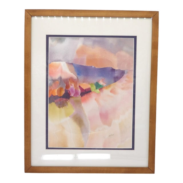 Original Framed Landscape Watercolor by Artist Barbara Nechis For Sale