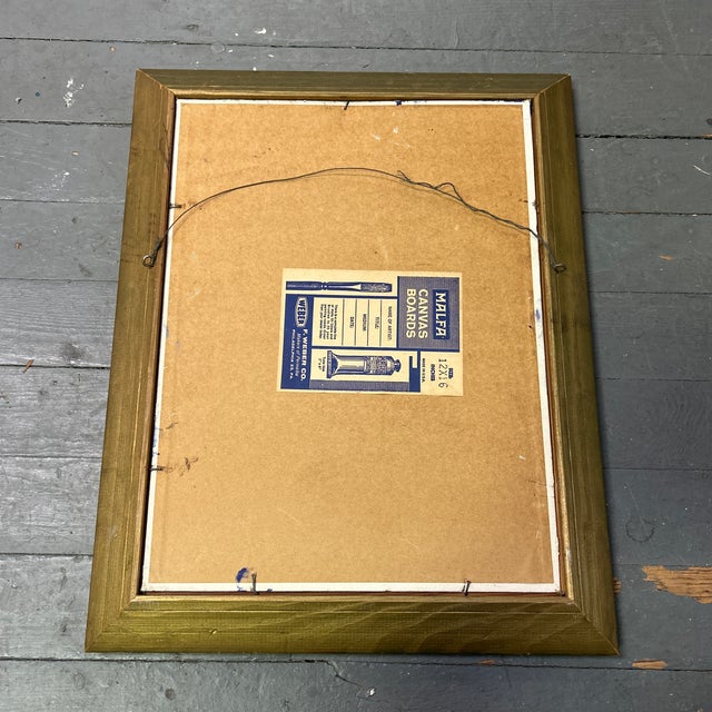 1960’s Original Impressionist Docked Fishing Boat Painting For Sale - Image 4 of 4