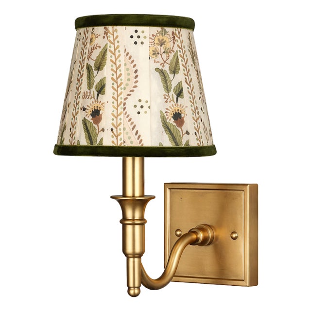 Green Velvet Trellis Sconce Shade For Sale