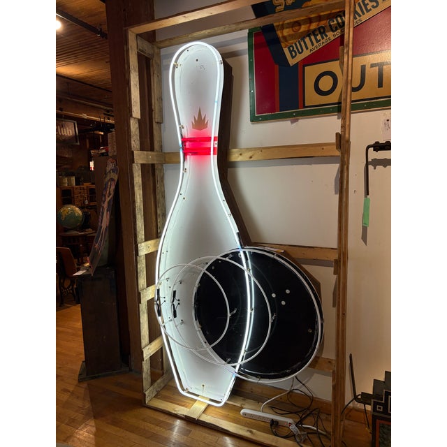 Mid 20th Century Large Vintage Animated Neon Bowling Alley Sign For Sale - Image 5 of 12