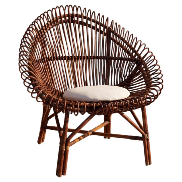 Mid-Century Italian Bamboo Shell Armchair, 1950s For Sale - Image 10 of 10