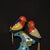 Vintage Cloisonne Enamel Bird Pair Figurine – 8.3" Two Lovebirds on Branch For Sale - Image 4 of 8
