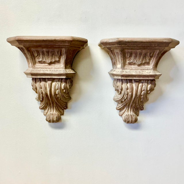 This pair of Mid-Century Wall Brackets are faux concrete but look fabulous. You would never know. They feature beautiful...