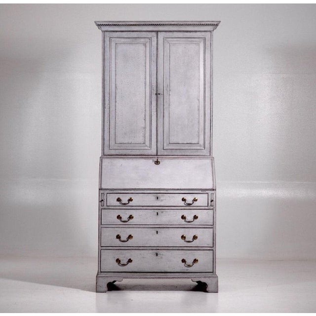 Gray Antique Two-Parts Secretaire in Wood, 1900s For Sale - Image 8 of 8