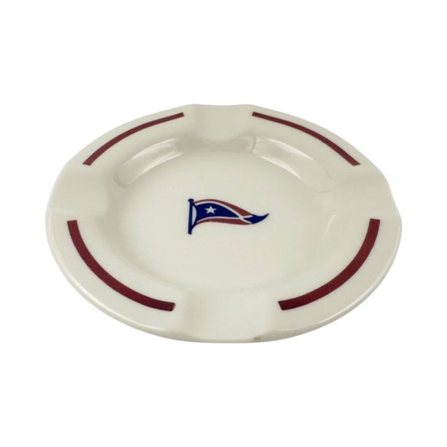Mid 20th Century Vintage Corpus Christi Yacht Club Ceramic Nautical Burgee Ashtray Dish For Sale - Image 5 of 9