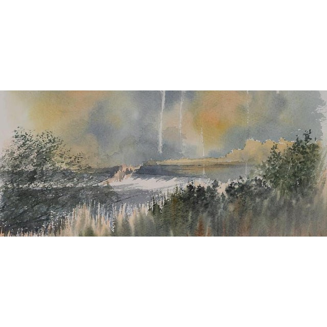 Modern Jacques Noury, Landscape, Watercolor For Sale - Image 3 of 4