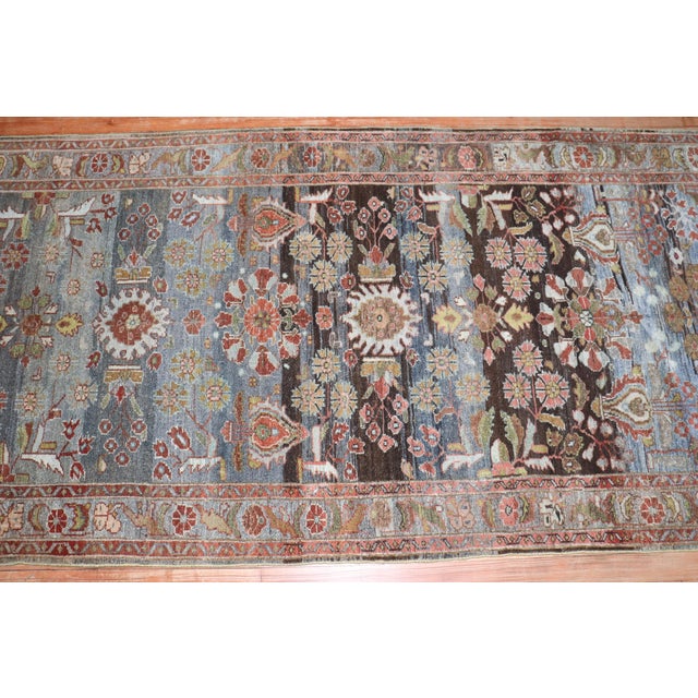 Antique Zabihi Collection Persian Malayer Runner - 3'5" x 13'10" For Sale - Image 9 of 12