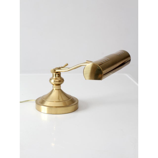 Vintage 1970s Brass Adjustable Banker’s Desk Lamp For Sale - Image 12 of 14