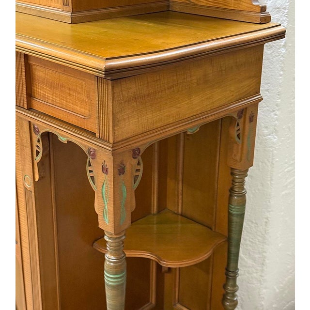Art Nouveau Vertico Cabinet with Floral Painting, 1910s For Sale - Image 11 of 14